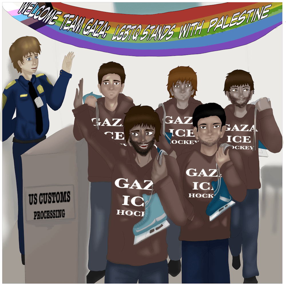 LGBTQ Greets Gaza Ice Hockey Team at NY's JFK